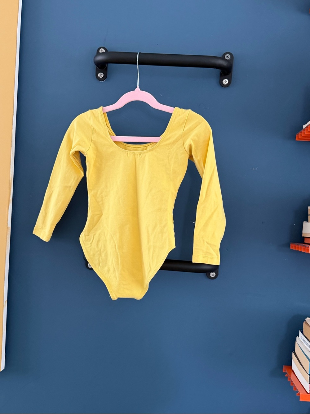 Kids Long-Sleeve Yellow One-Piece Bodysuit leotard for ballet class - little gir